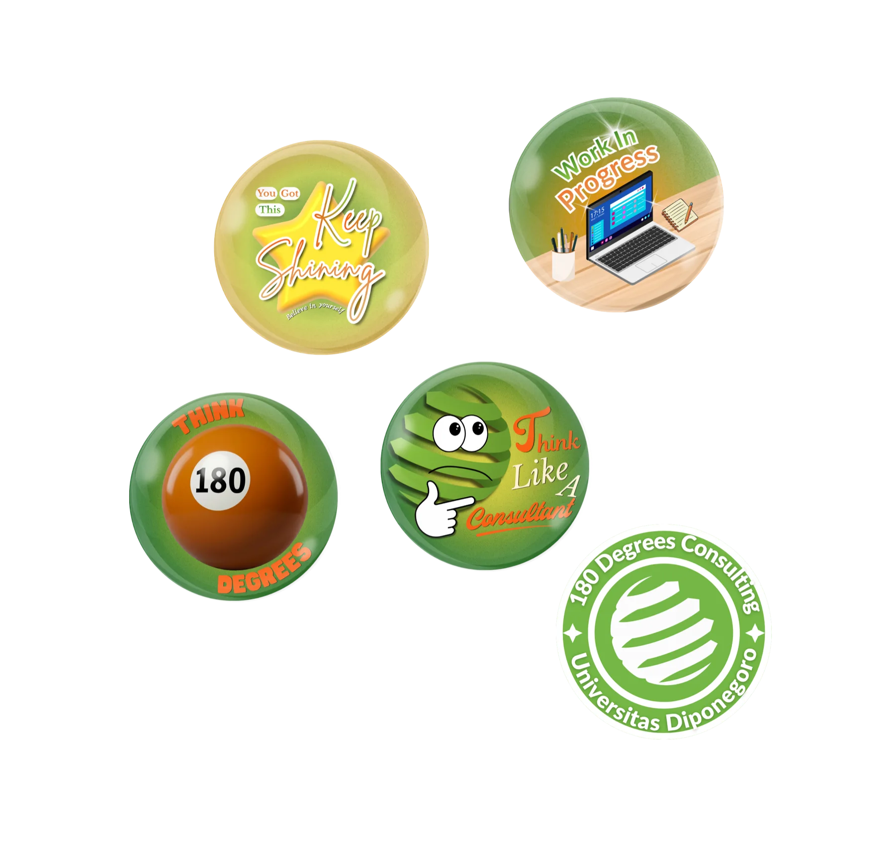 Pin merchandise collection from 180DC UNDIP