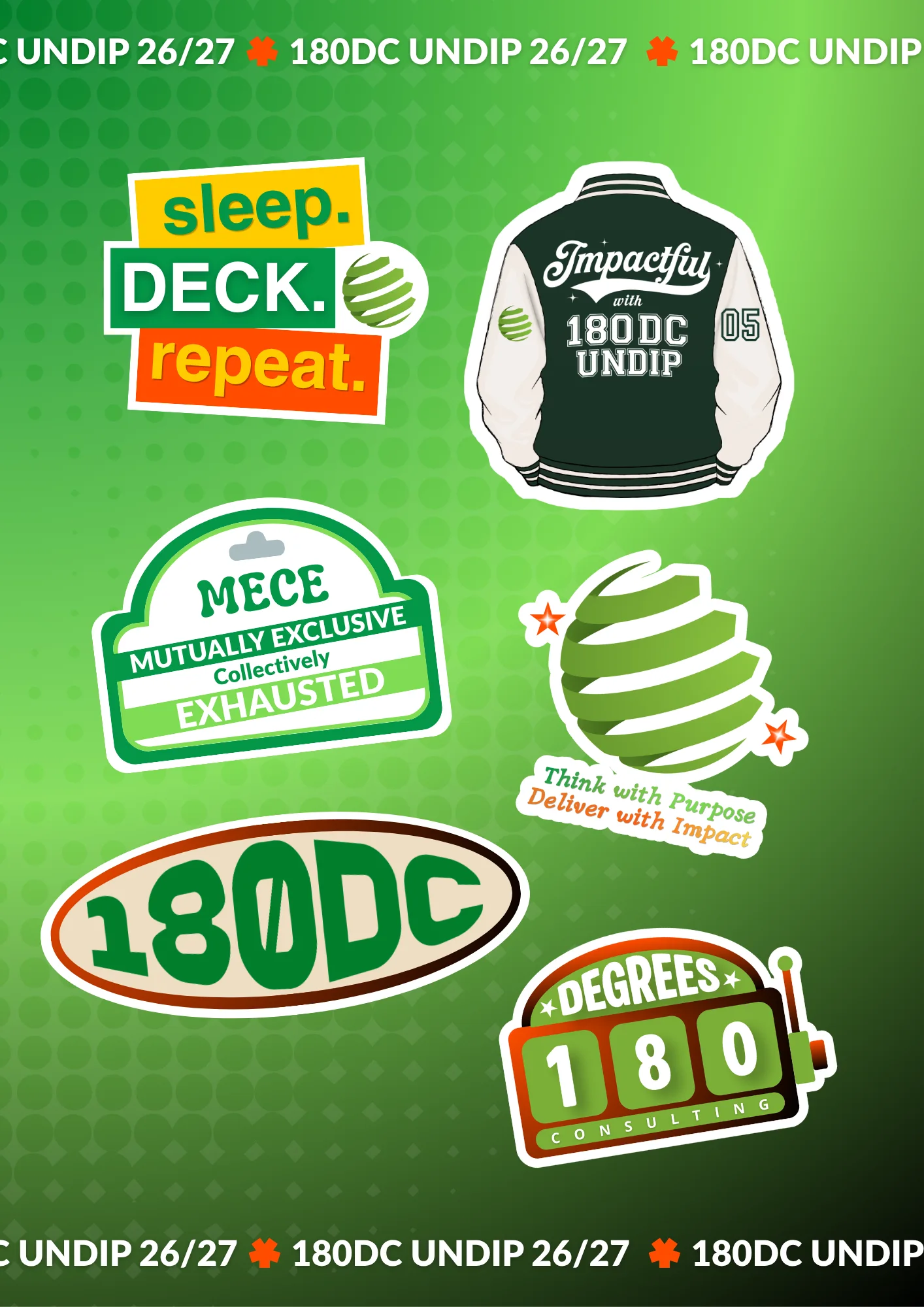 Sticker merchandise collection from 180DC UNDIP